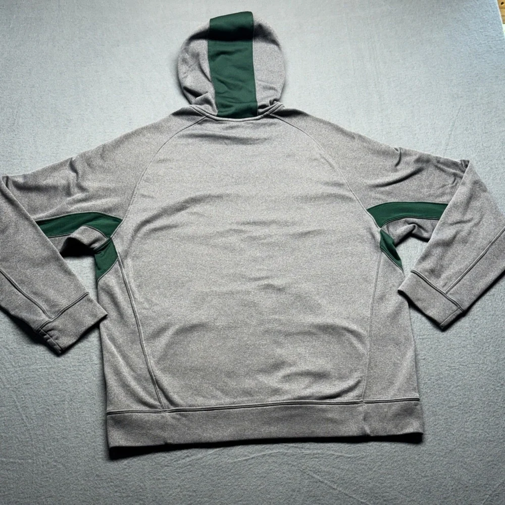 Nike Therma-FIT‎ Just Do It Hoodie Mens Large Gray Green Pullover Sweatshirt